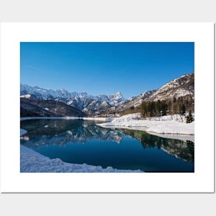 Winter Landscape at Lake Barcis, Italy Posters and Art